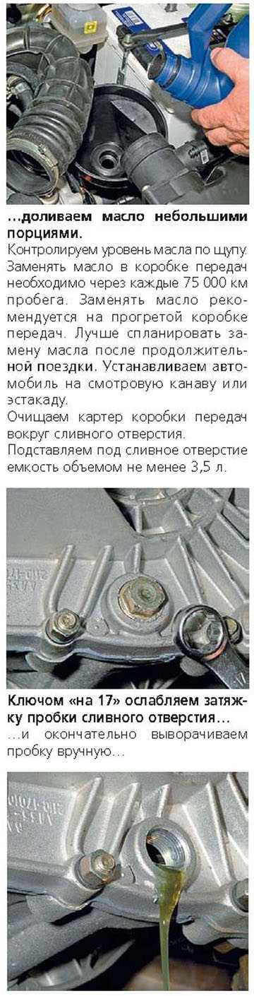 Процедура слива старого масла